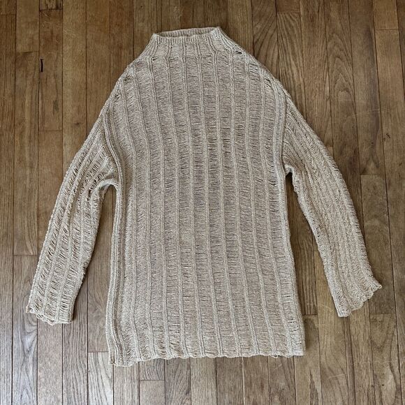 Zara Dress Sweater Crochet Y2K Boho Festival Small Gold‎ - Picture 2 of 6